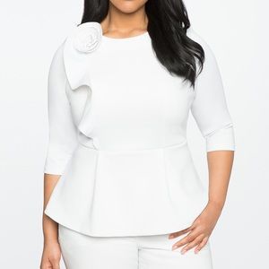 PLUS Eloquii Peplum White Top